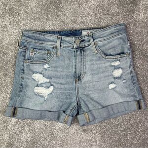 Ag Adriano Goldschmied Shorts Women's 25 Blue The Hailey Ex-Boyfriend Distressed